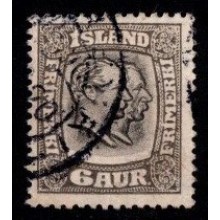 1915-18 - Island- AFA 80 - 6 aur grå - Frimærke - Dobbelthoveder - Stemplet.